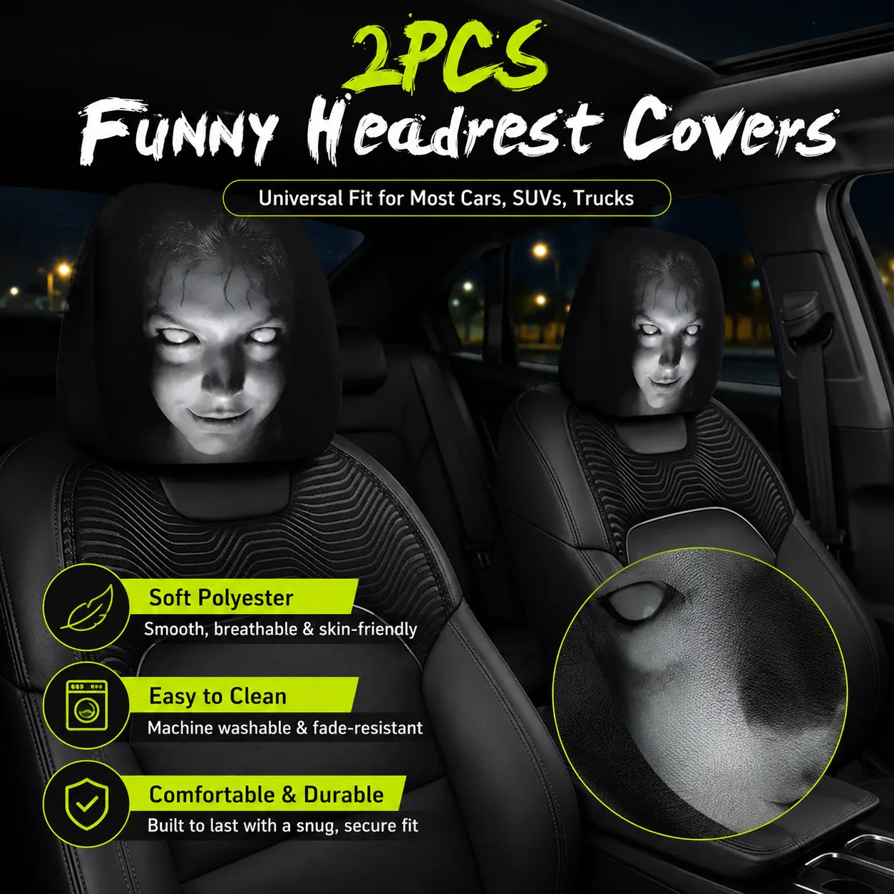 Easy to install headrest covers